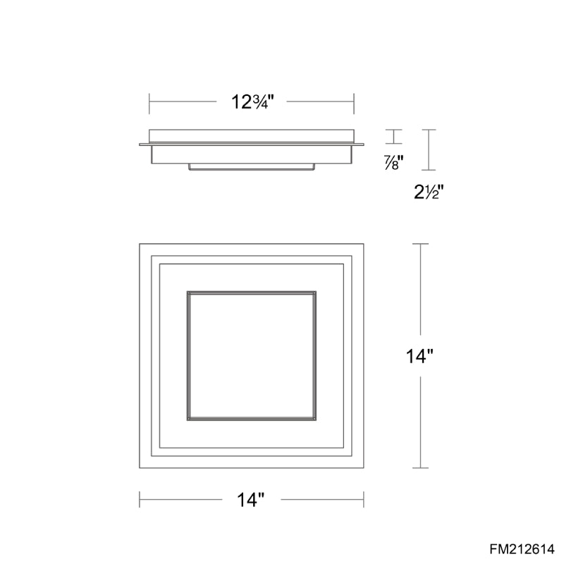Modern Forms FM212614 Grandstand 1-lt 14" LED Flush Mount, 4CCT Selectable