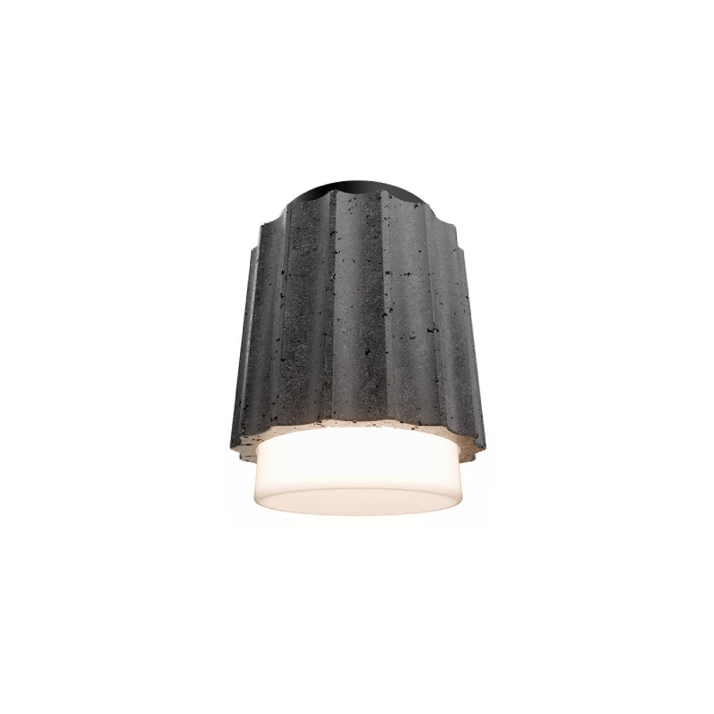 Modern Forms FM222607 Caviar 1-lt 9" Tall LED Flush Mount, 4CCT Selectable - Basalt Stone/Black