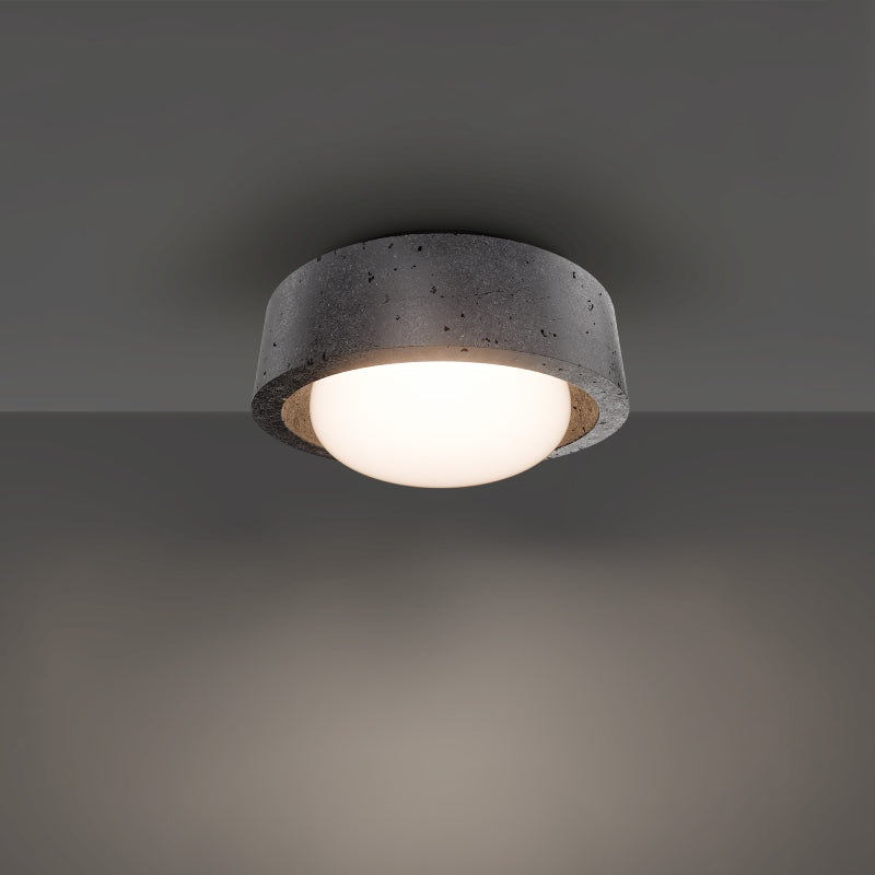 Modern Forms FM224613 Tane 1-lt 13" LED Flush Mount, 4CCT Selectable - Basalt Stone/Black