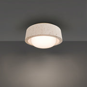 Modern Forms FM224613 Tane 1-lt 13" LED Flush Mount, 4CCT Selectable - Beige Travertine/Aged Brass