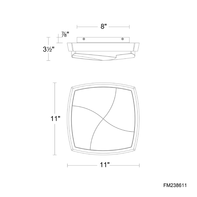 Modern Forms FM238611 Kenji 1-lt 11" LED Flush Mount