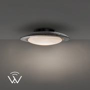 Modern Forms FM264620 Saturno 1-lt 20" LED Flush Mount - Basalt Stone/Black