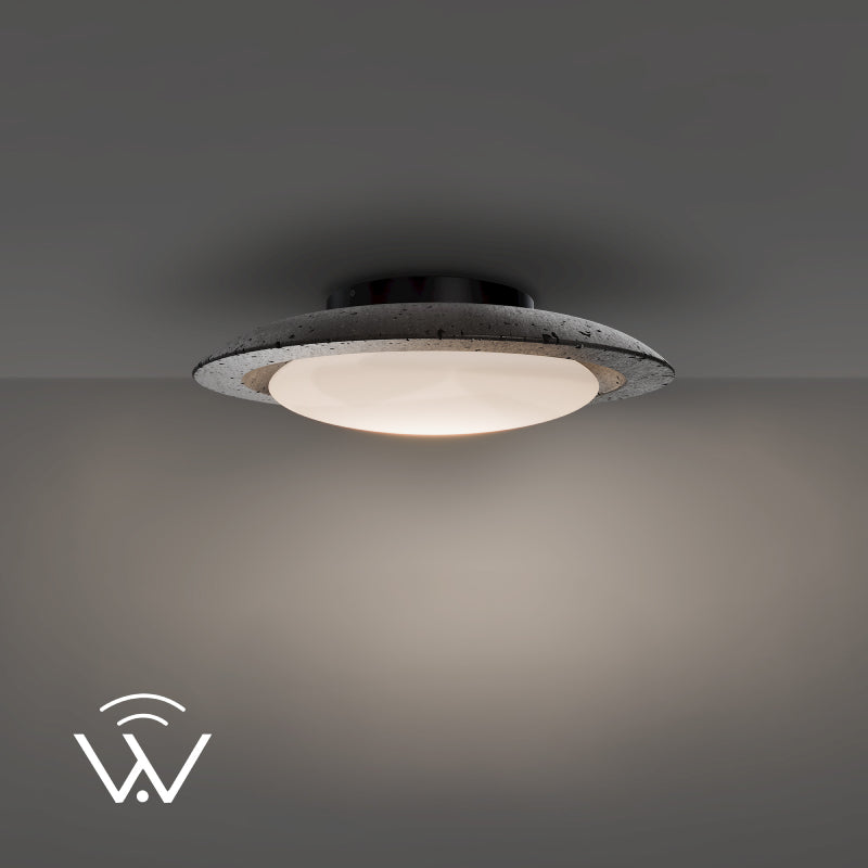 Modern Forms FM264620 Saturno 1-lt 20" LED Flush Mount - Basalt Stone/Black