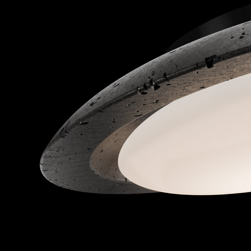 Modern Forms FM264620 Saturno 1-lt 20" LED Flush Mount - Basalt Stone/Black