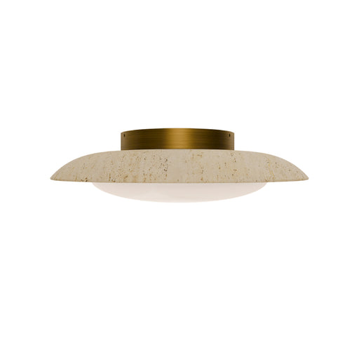 Modern Forms FM264620 Saturno 1-lt 20" LED Flush Mount - Beige Travertine/Aged Brass