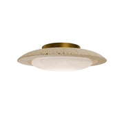 Modern Forms FM264620 Saturno 1-lt 20" LED Flush Mount - Beige Travertine/Aged Brass