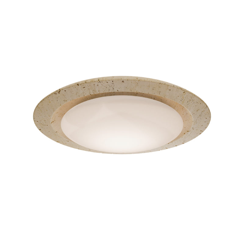 Modern Forms FM264620 Saturno 1-lt 20" LED Flush Mount - Beige Travertine/Aged Brass
