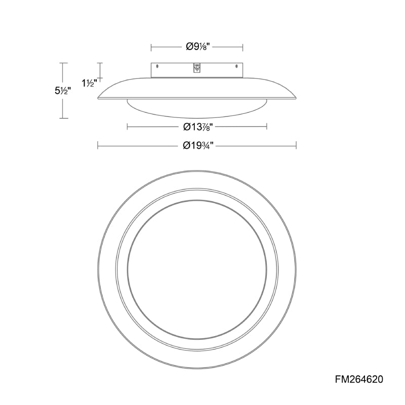 Modern Forms FM264620 Saturno 1-lt 20" LED Flush Mount