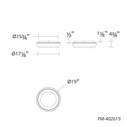 dweLED FM402619 Ringwall 1-lt 19" LED Flush Mount, 4CCT