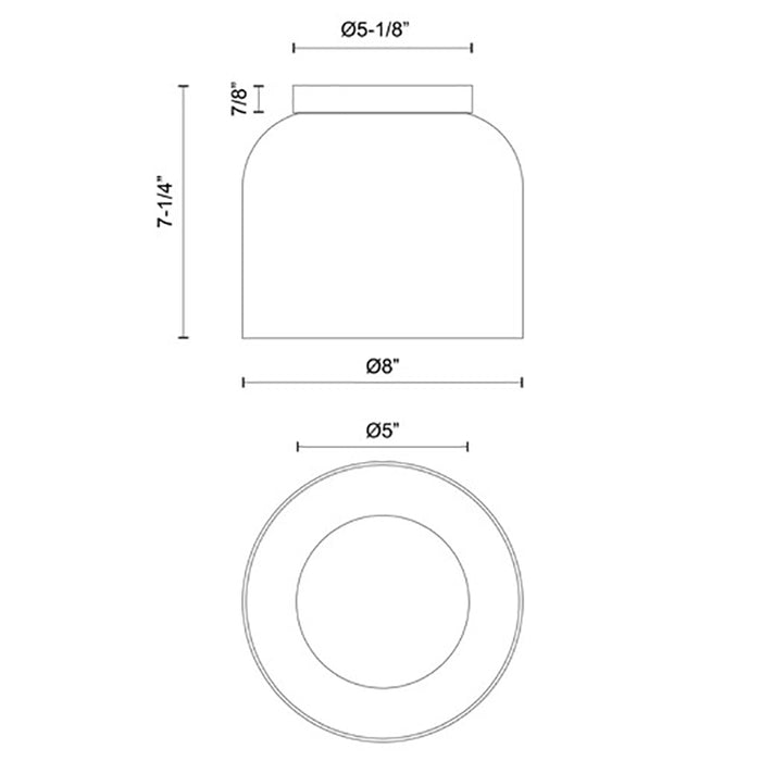 Kuzco FM52508 Cedar 1-lt 8" LED Flush Mount