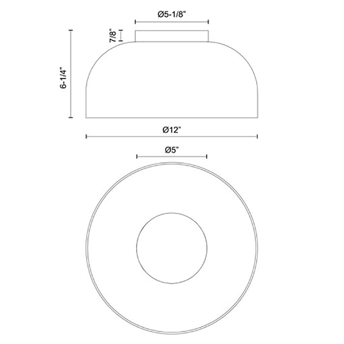 Kuzco FM52512 Cedar 1-lt 12" LED Flush Mount