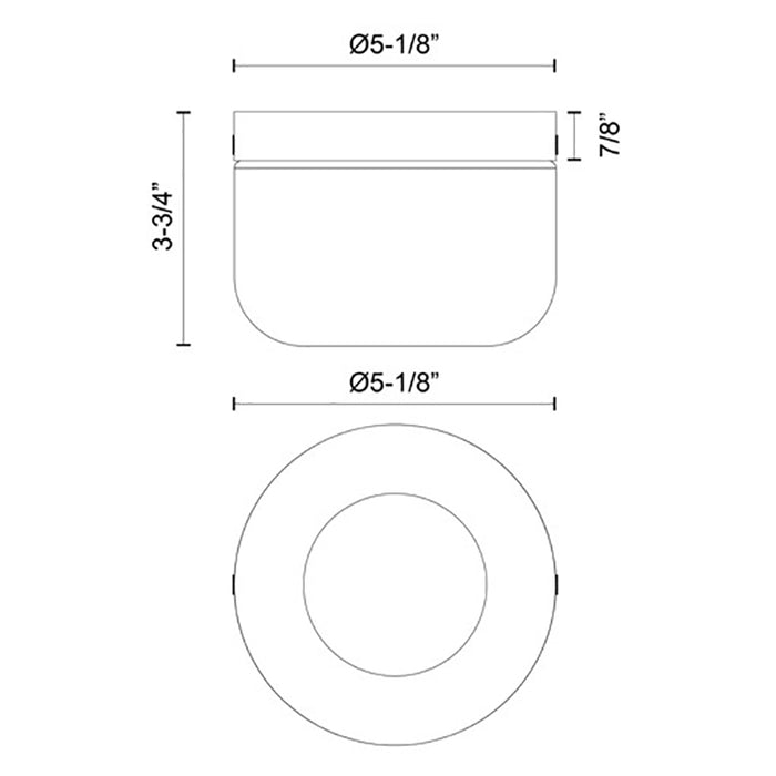 Kuzco FM53005 Mel 1-lt 5" LED Flush Mount