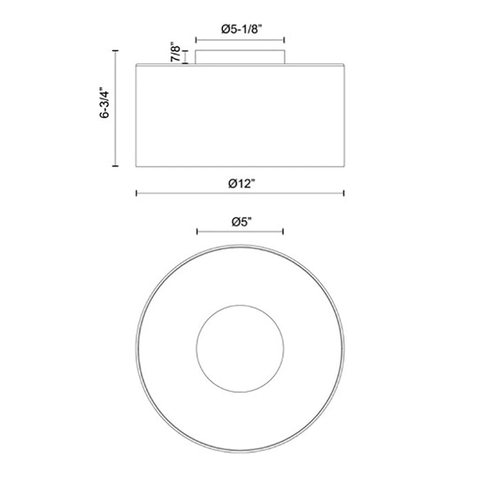 Kuzco FM53512 Birch 1-lt 12" LED Flush Mount