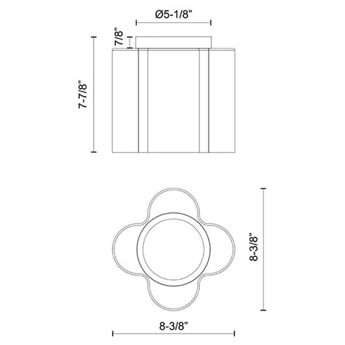 Kuzco FM54809 Clover 1-lt 8" LED Flush Mount