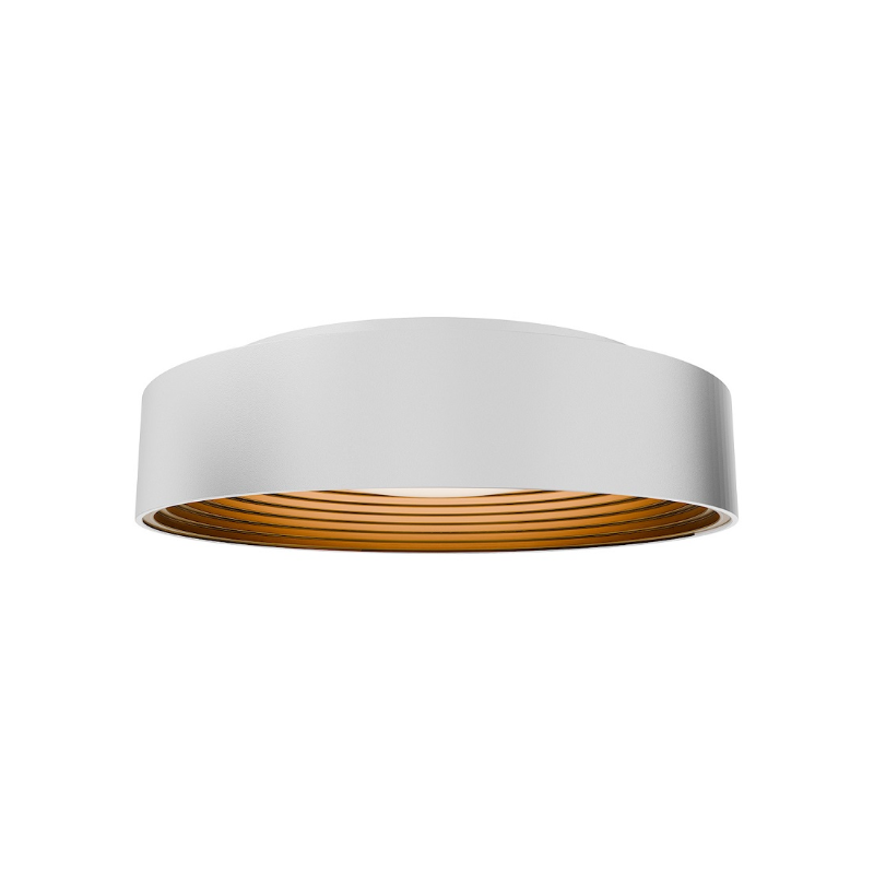 dweLED FM701618 Gaston 1-lt 18" LED Flush Mount, 4CCT - White/Gold