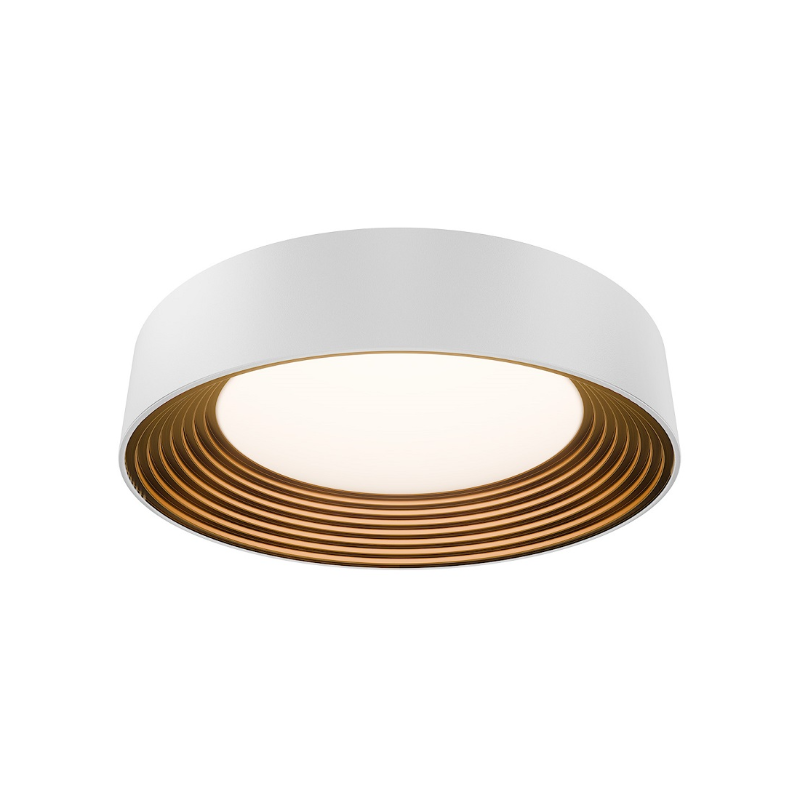 dweLED FM701618 Gaston 1-lt 18" LED Flush Mount, 4CCT - White/Gold