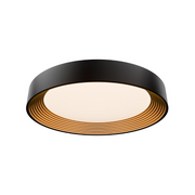 dweLED FM701626 Gaston 1-lt 26" LED Flush Mount, 4CCT - Black/Gold