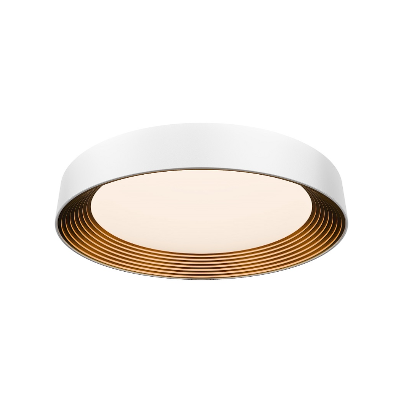 dweLED FM701626 Gaston 1-lt 26" LED Flush Mount, 4CCT - White/Gold