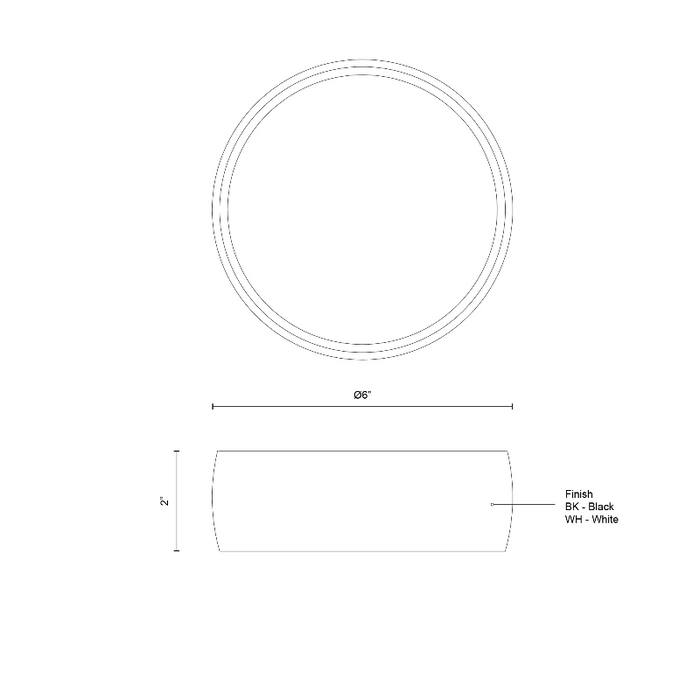 Kuzco FM82106 Savile 1-lt 6" LED Flush Mount