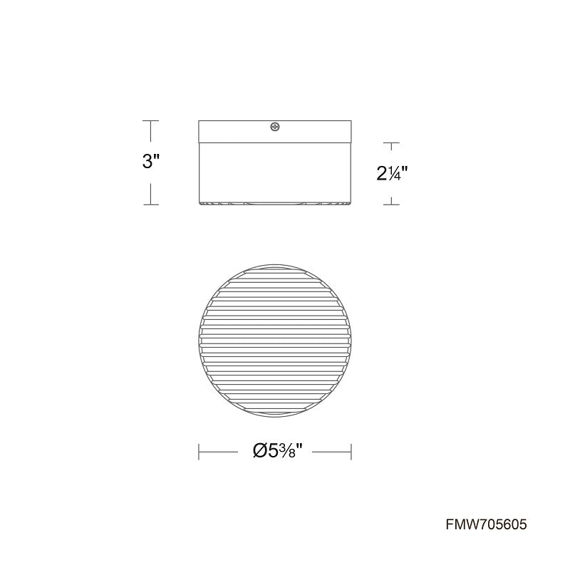 dweLED FMW705605 Balto III 1-lt 5" LED Outdoor Flush Mount, 4CCT