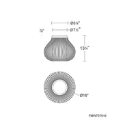 dweLED FMW705605 Poppin 1-lt 16" LED Outdoor Flush Mount, 4CCT