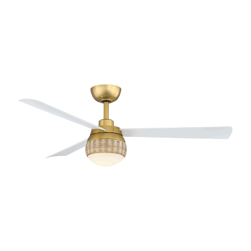 Fanimation FP6837 Paget 52" Indoor/Outdoor Ceiling Fan with LED Light Kit - Brushed Satin Brass