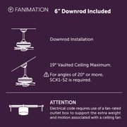 Fanimation FP6837 Paget 52" Indoor/Outdoor Ceiling Fan with LED Light Kit
