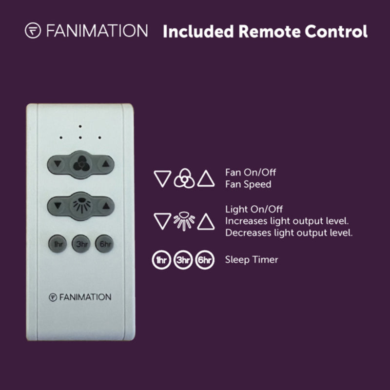 Fanimation FP6837 Paget 52" Indoor/Outdoor Ceiling Fan with LED Light Kit