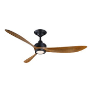 Fanimation FPD6725 Aviara 60" Indoor/Outdoor Ceiling Fan with LED Light Kit - Black with KOA