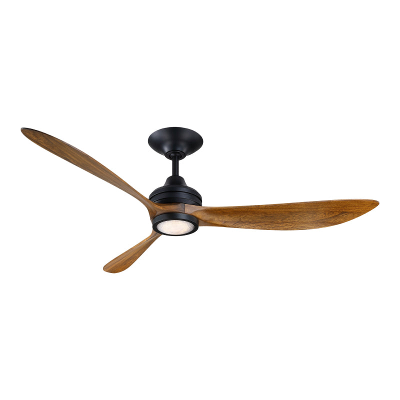 Fanimation FPD6725 Aviara 60" Indoor/Outdoor Ceiling Fan with LED Light Kit - Black with KOA