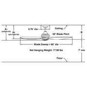 Fanimation FPD6725 Aviara 60" Indoor/Outdoor Ceiling Fan with LED Light Kit