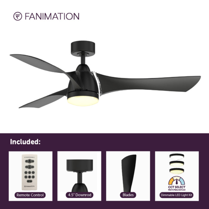 Fanimation FPD6858 Klear 56" Indoor/Outdoor Ceiling Fan with LED Light Kit