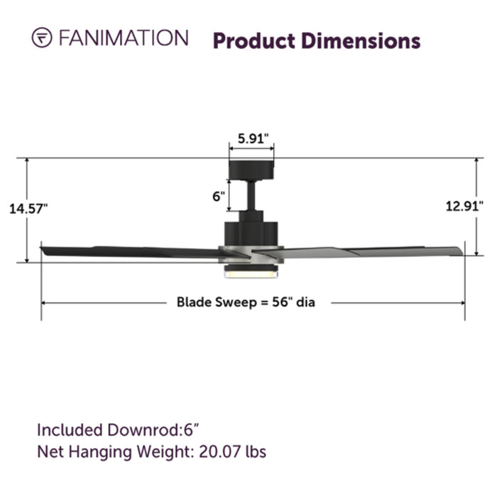 Fanimation FPD6865 Pendry 56" Indoor/Outdoor Ceiling Fan