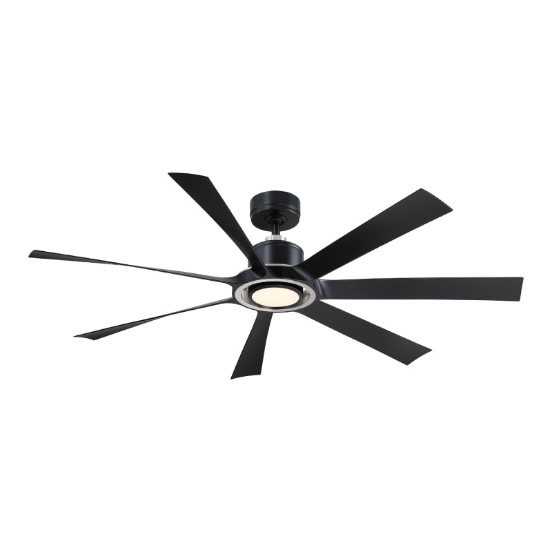 Fanimation FPD7060 Lenzi 60" Ceiling Fan with LED Light Kit - Black/Brushed Nickel