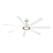 Fanimation FPD7060 Lenzi 60" Ceiling Fan with LED Light Kit - Matte White/Brushed Satin Brass