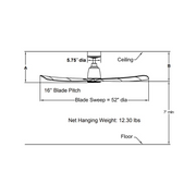 Fanimation FPD8534 Kute 52" Ceiling Fan with LED Light Kit