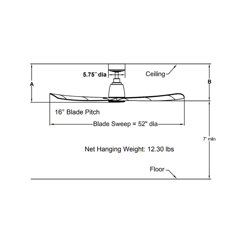 Fanimation FPD8534 Kute 52" Ceiling Fan with LED Light Kit