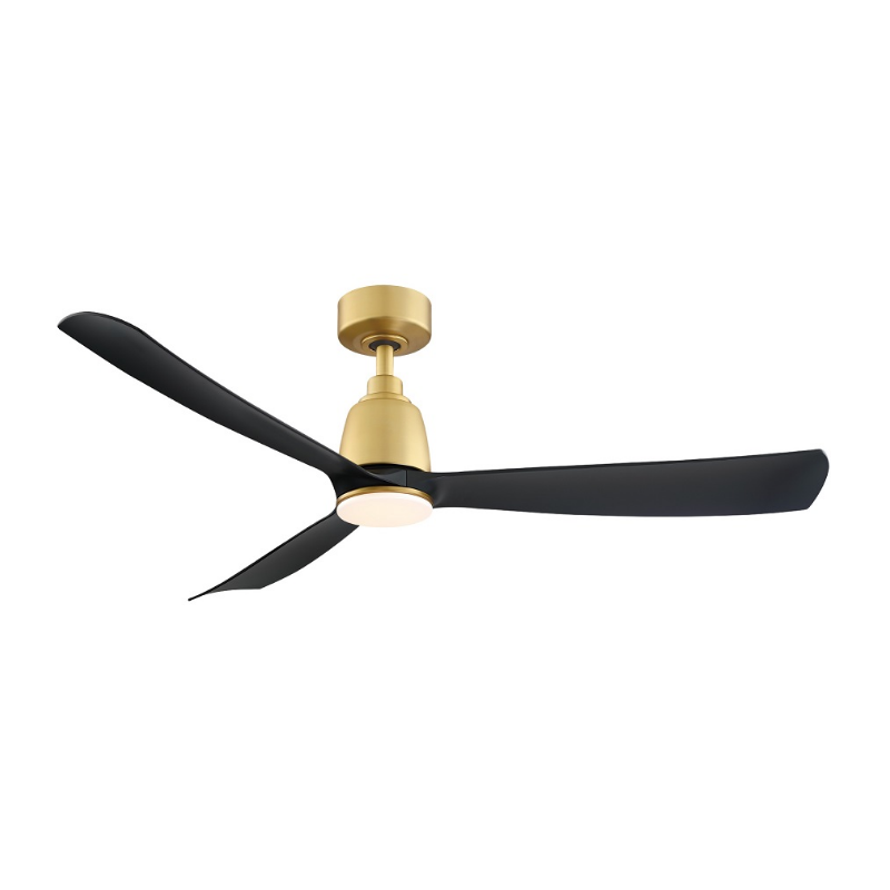 Fanimation FPD8534 Kute 52" Ceiling Fan with LED Light Kit - Brushed satin brass/black