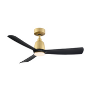 Fanimation FPD8547 Kute 44" Ceiling Fan with LED Light Kit - Brushed satin brass/Black
