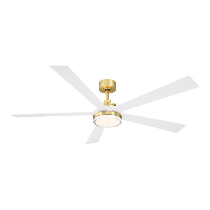 Fanimation FPD8564 TorchAire 64" Indoor/Outdoor Ceiling Fan with LED Light Kit - Brushed Satin Brass