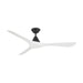 Modern Forms FR-D2504-60 Carve 60" Ceiling Fan - Matte Black with Matte White Blades