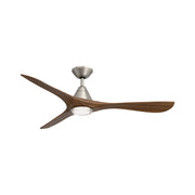 Modern Forms FR-D2504-60L Carve 60" Outdoor Ceiling Fan with LED Light Kit-Antique Nickel with Distressed Koa Blades
