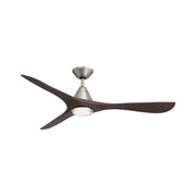 Modern Forms FR-D2504-60L Carve 60" Outdoor Ceiling Fan with LED Light Kit-Antique Nickel with Dark Walnut Blades