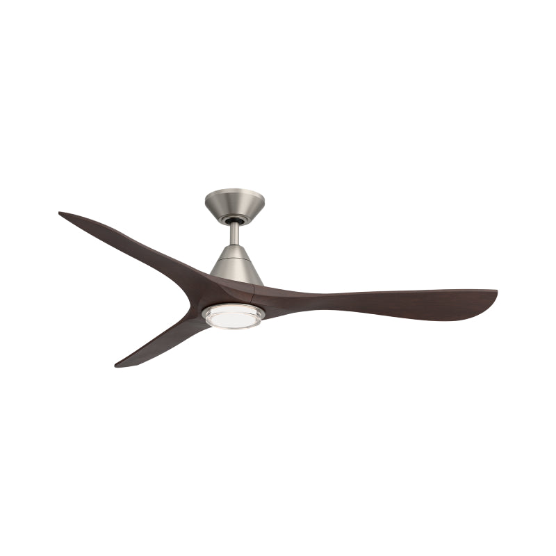 Modern Forms FR-D2504-60L Carve 60" Outdoor Ceiling Fan with LED Light Kit-Antique Nickel with Dark Walnut Blades