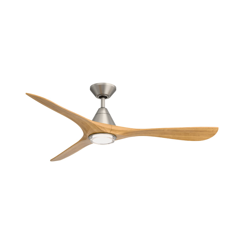 Modern Forms FR-D2504-60L Carve 60" Outdoor Ceiling Fan with LED Light Kit-Antique Nickel with Honey Oak Blades