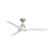 Modern Forms FR-D2504-60L Carve 60" Outdoor Ceiling Fan with LED Light Kit-Antique Nickel with Matte White Blades