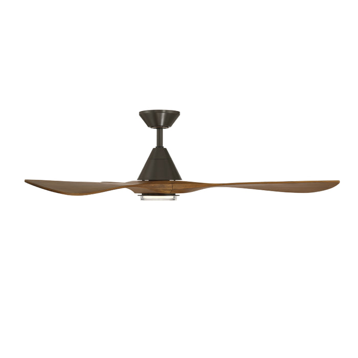 Modern Forms FR-D2504-60L Carve 60" Outdoor Ceiling Fan with LED Light Kit - Bronze with Distressed Koa Blades
