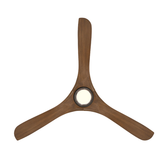 Modern Forms FR-D2504-60L Carve 60" Outdoor Ceiling Fan with LED Light Kit - Bronze with Distressed Koa Blades