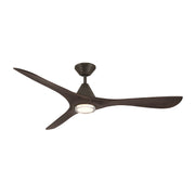 Modern Forms FR-D2504-60L Carve 60" Outdoor Ceiling Fan with LED Light Kit - Bronze with Dark Walnut Blades