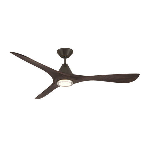Modern Forms FR-D2504-60L Carve 60" Outdoor Ceiling Fan with LED Light Kit - Bronze with Dark Walnut Blades